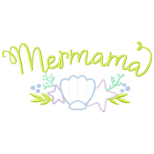 Mer-mama Chain and Vintage Applique Machine Embroidery Design