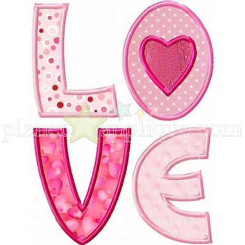 L.O.V.E. for Girls Applique Machine Embroidery Design