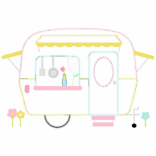 Sweet Camper Chain and Vintage Applique Embroidery Design