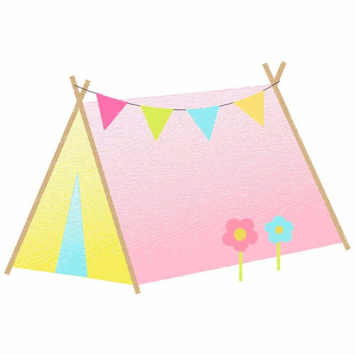 Sweet Tent Sketch Applique Embroidery Design