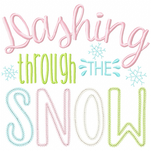 Dashing Through the Snow Chain and Vintage Applique Embroidery Design