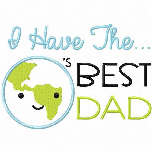 Worlds Best Dad Satin and Zigzag Applique Machine Embroidery Design