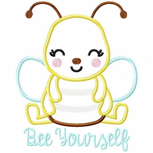 Bee Yourself Satin and Zigzag Applique Machine Embroidery Design