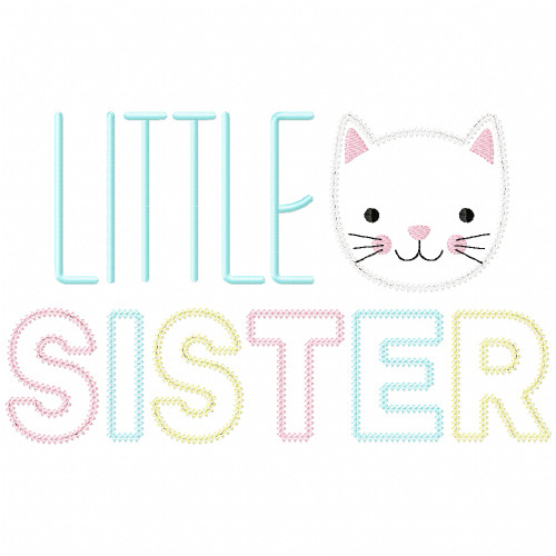 Little Sister Vintage and Chain Applique Machine Embroidery Design