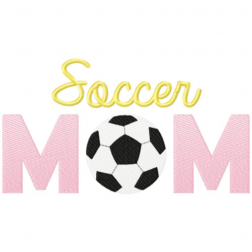 Soccer Mom Simple Stitch and Sketch Fill Applique Machine Embroidery Design