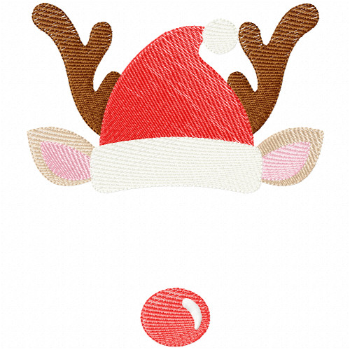 Santa Reindeer Name Sketch Fill Applique Embroidery Design