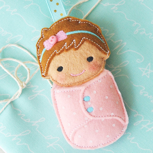 In the Hoop Swaddle Sweetie Ornament Embroidery Design