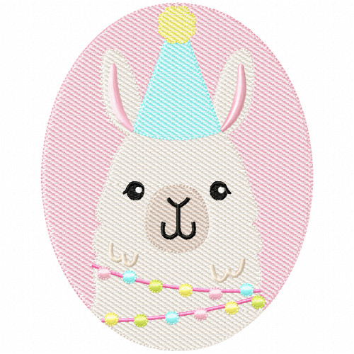 Birthday Llama Simple Stitch and Sketch Fill Applique Embroidery Design