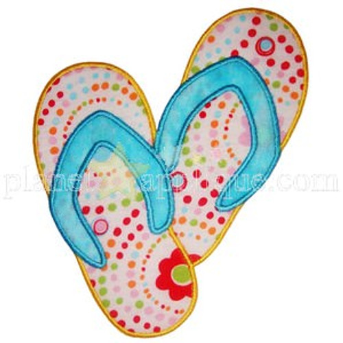 Flip Flops Applique Machine Embroidery Design