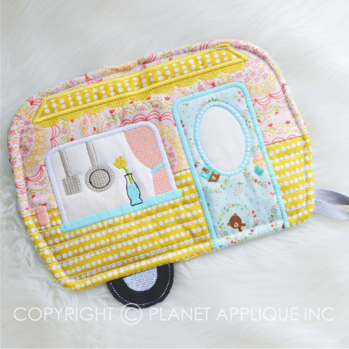 In the Hoop Camper Potholder and Mug Rug Machine Embroidery Design