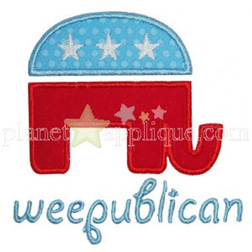 Weepublican Applique Machine Embroidery Design