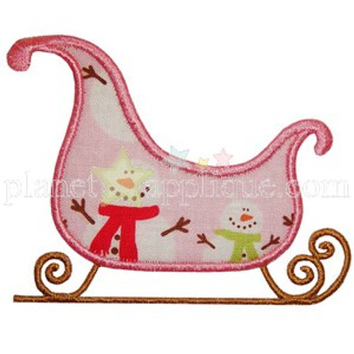 Sleigh Applique Machine Embroidery Design