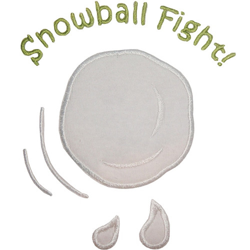 Snowball Fight Applique Machine Embroidery Design
