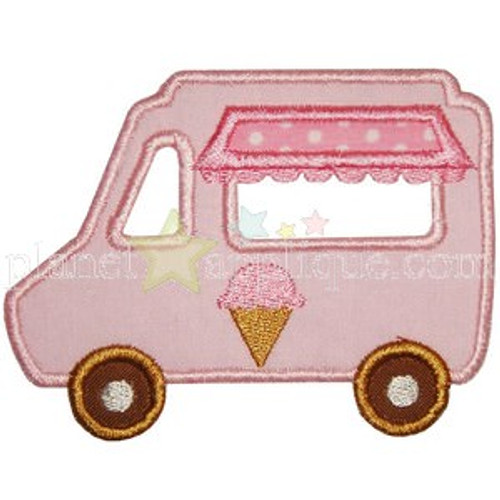 Ice Cream Truck Applique Machine Embroidery Design
