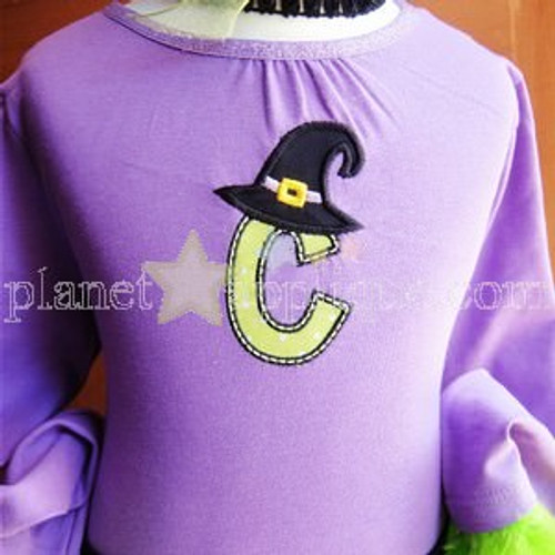 Witch Hat Applique Alphabet Machine Embroidery Design