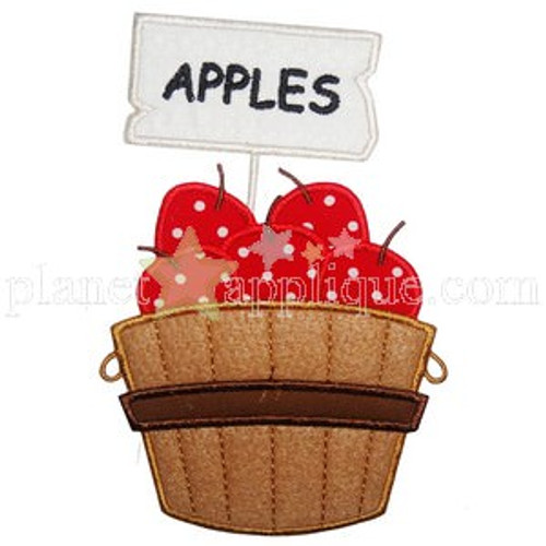 Apple Crate Applique Machine Embroidery Design