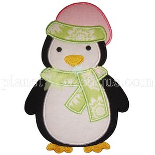 Cute Penguin Applique Machine Embroidery Design
