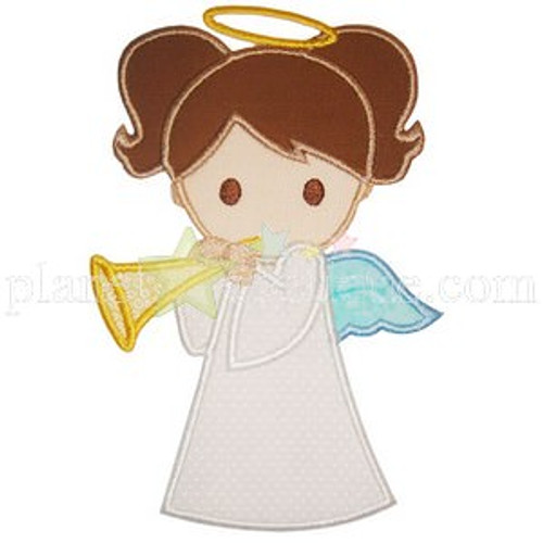 Girl Angel Applique Machine Embroidery Design