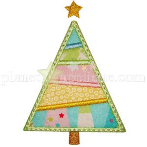 Patchwork Christmas Tree Machine Embroidery Design