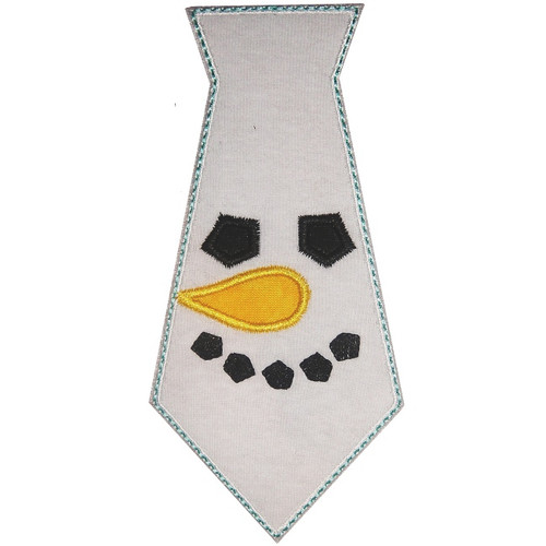 Snowman Tie Applique Machine Embroidery Design