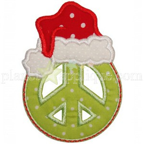 Peace Santa Applique Machine Embroidery Design