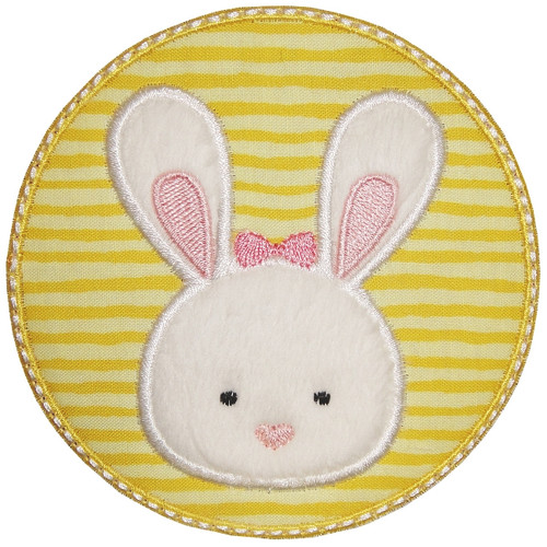 Circle Bunny Patch Embroidery Design