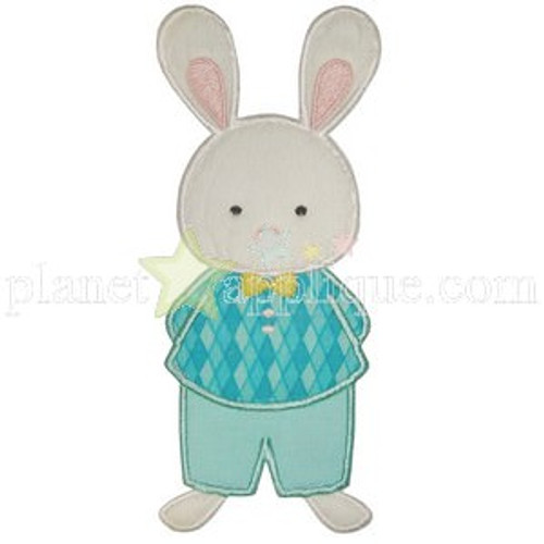 Boy Bunny Applique Embroidery Design