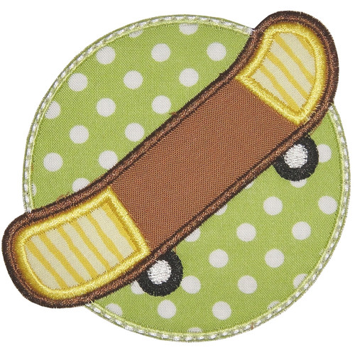 SkateBoard Applique Embroidery Design