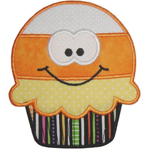 Candy Corn Cupcake Machine Embroidery Design