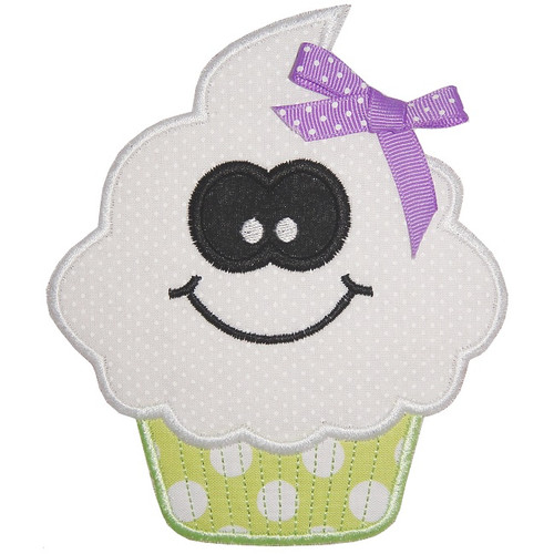 Ghost Cupcake Machine Embroidery Design