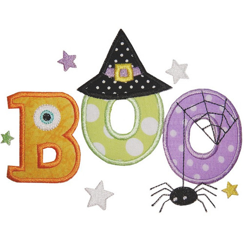 Cute Boo Applique Machine Embroidery Design