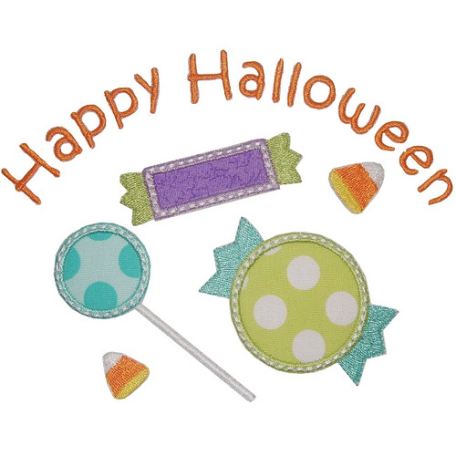 Happy Halloween Applique Machine Embroidery Design