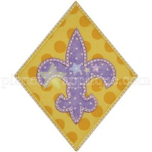 Harlequin Fleur de Lis Machine Embroidery Design