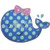 Girly Whale Applique Machine Embroidery Design