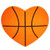 Basketball Heart Applique Machine Embroidery Design