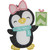 Girl Christmas Penguin Machine Embroidery Design