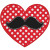 Mustache Heart Machine Embroidery Design