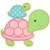 Stacked Turtles Applique Machine Embroidery Design