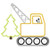 Christmas Tree Crane Machine Embroidery Design