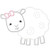 Girly Sheep Applique Machine Embroidery Design
