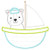 Sailboat Puppy Applique Machine Embroidery Design