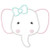 Girly Elephant Applique Machine Embroidery Design Girly Elephant Applique Machine Embroidery Design
