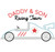 Daddy and Son Racing Team Satin and Zigzag Stitch Applique Machine Embroidery Design