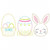 Basket Bunny Egg Vintage and Chain Stitch Machine Embroidery Design