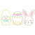 Basket Bunny Egg Satin and Zig Zag Embroidery Design