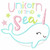 Unicorn of the Sea Narwhale Satin and Zigzag Applique Machine Embroidery Design