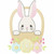 Basket Bunny Simple Stitch and Sketch Fill Applique Machine Embroidery Design