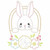 Basket Bunny Vintage and Chain Applique Embroidery Design