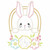 Basket Bunny Satin and Zigzag Applique Machine Embroidery Design