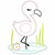 Wading Flamingo Satin and Zigzag Applique Embroidery Design